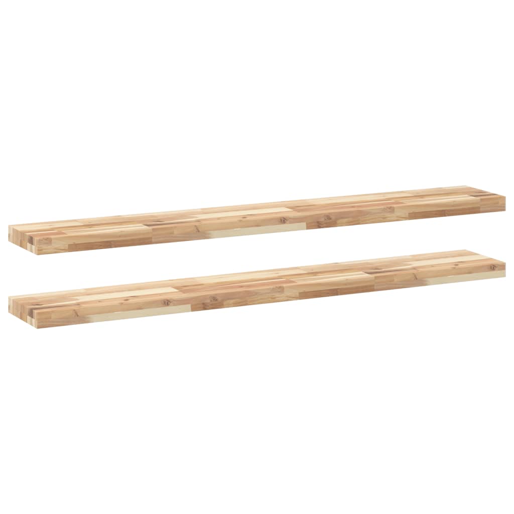 Vidaxl Estantes Flotantes de Madera Acacia Sin Tratar 140x20x4 Cm Marrón