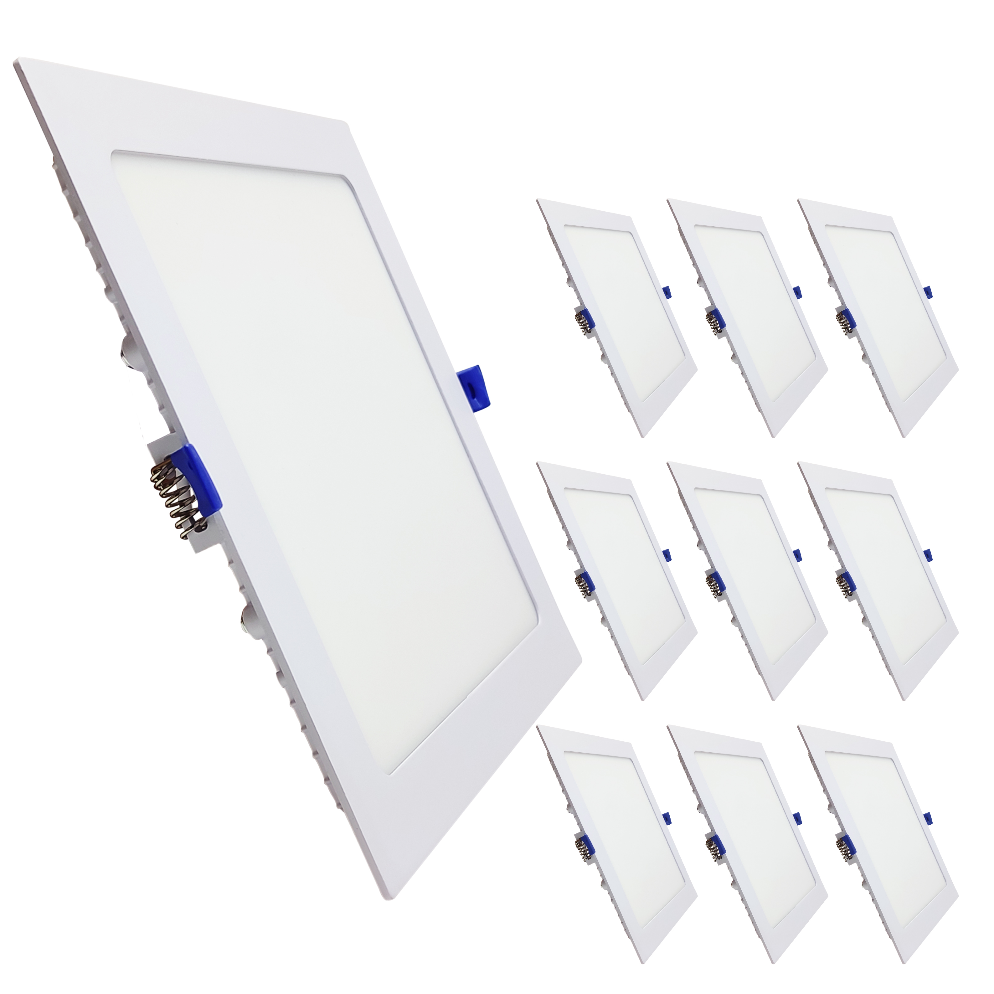 LED ATOMANT Downlight LED Panel Cuadrado 220mm 20W, CCT (Selector de Color Blanco Calido, Neutro y Frio), Corte 205mm, 1800lm, Driver incluido