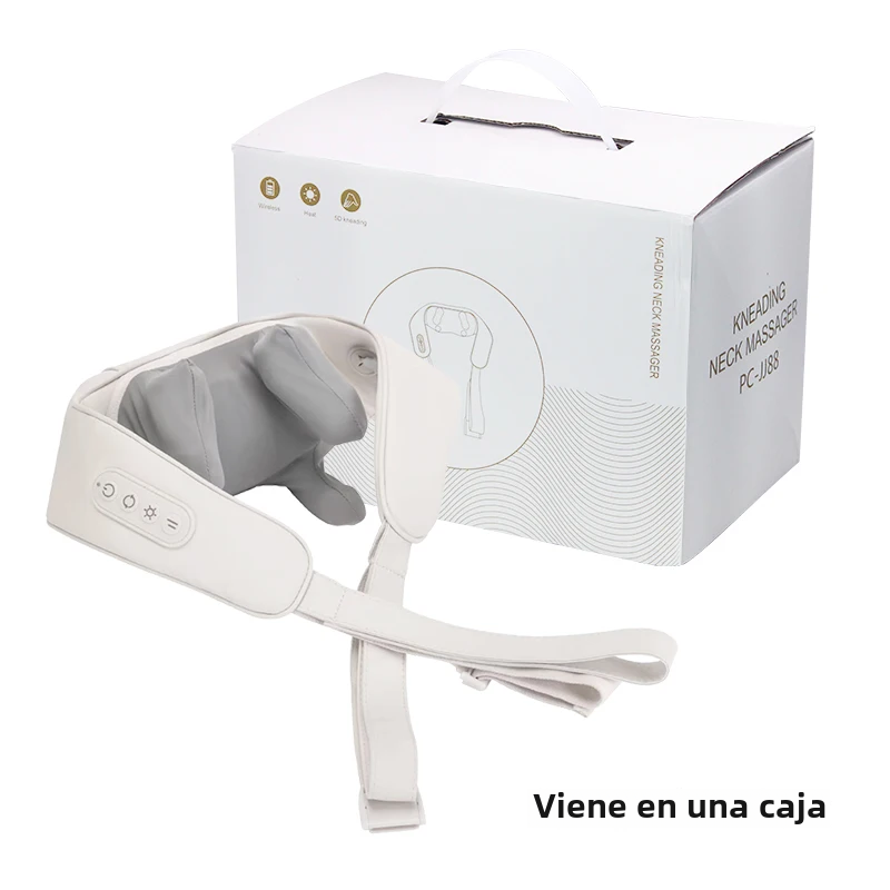 TK Masajeador eléctrico de cuello y hombros para el dolor Espinal, compresa caliente, masaje calmante, relajación muscular del cuello, chal de masaje