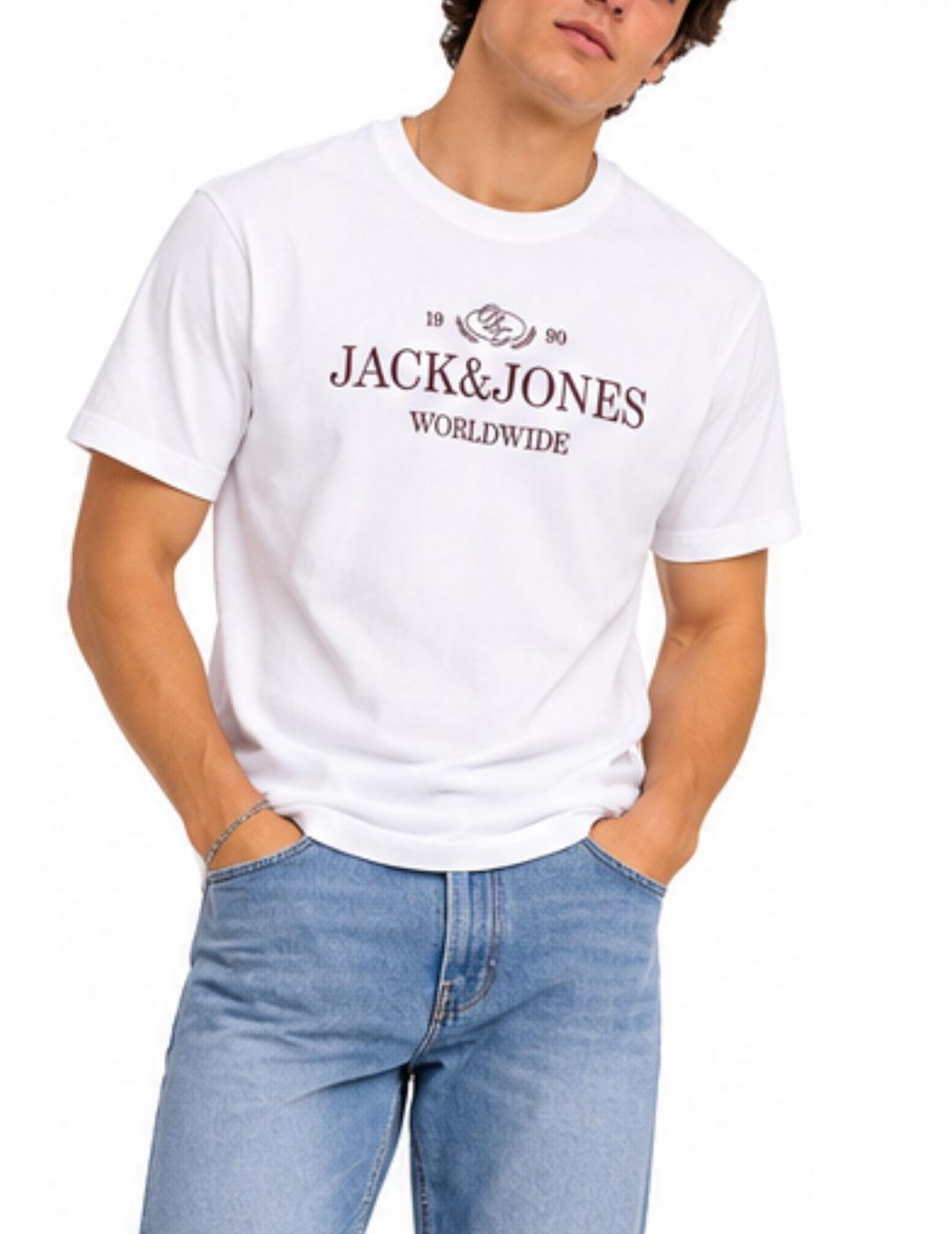 Camiseta Jack&Jones Frederik blanca manga corta para hombre