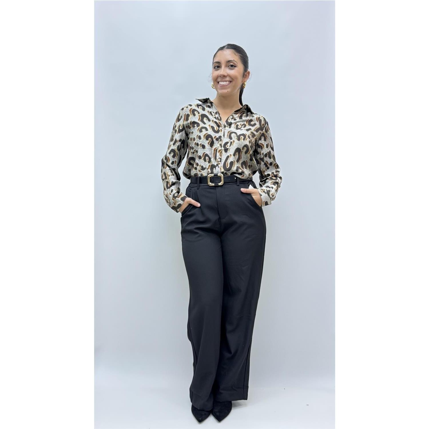 Pantalon Cinturon Otoño Negro