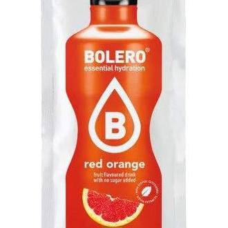 Bolero Bebida Instantánea Sabor Naranja Roja, Mega Pack de 72x9g. Un refresco en polvo sin azúcar, con Stevia y Vitamina C para una hidratación intensa y deliciosa.