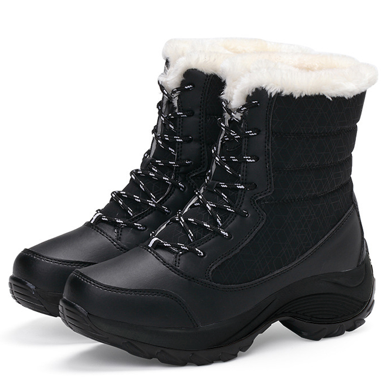 MOV Botas De Nieve Para Mujer Con Plataforma Antideslizantes Botines De Invierno Con Pelo Acolchado Altura De La Botas Hasta La Rodilla Impermeables