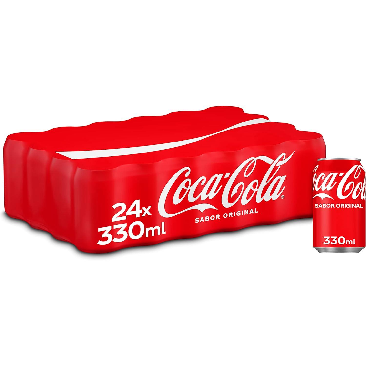 Coca-Cola Nacional Sabor Original, Refresco de Cola - Pack de 24 Latas 330 ml Sabor AUTENTICO Garantizado