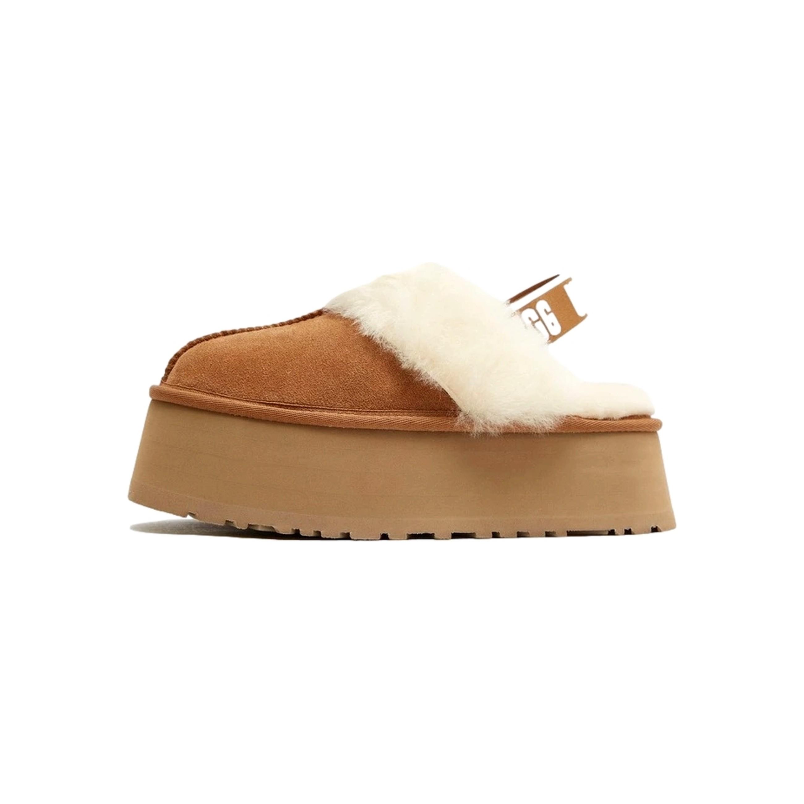 Zuecos UGG  Funkette con Cinta Elástica y Logo Color Camel