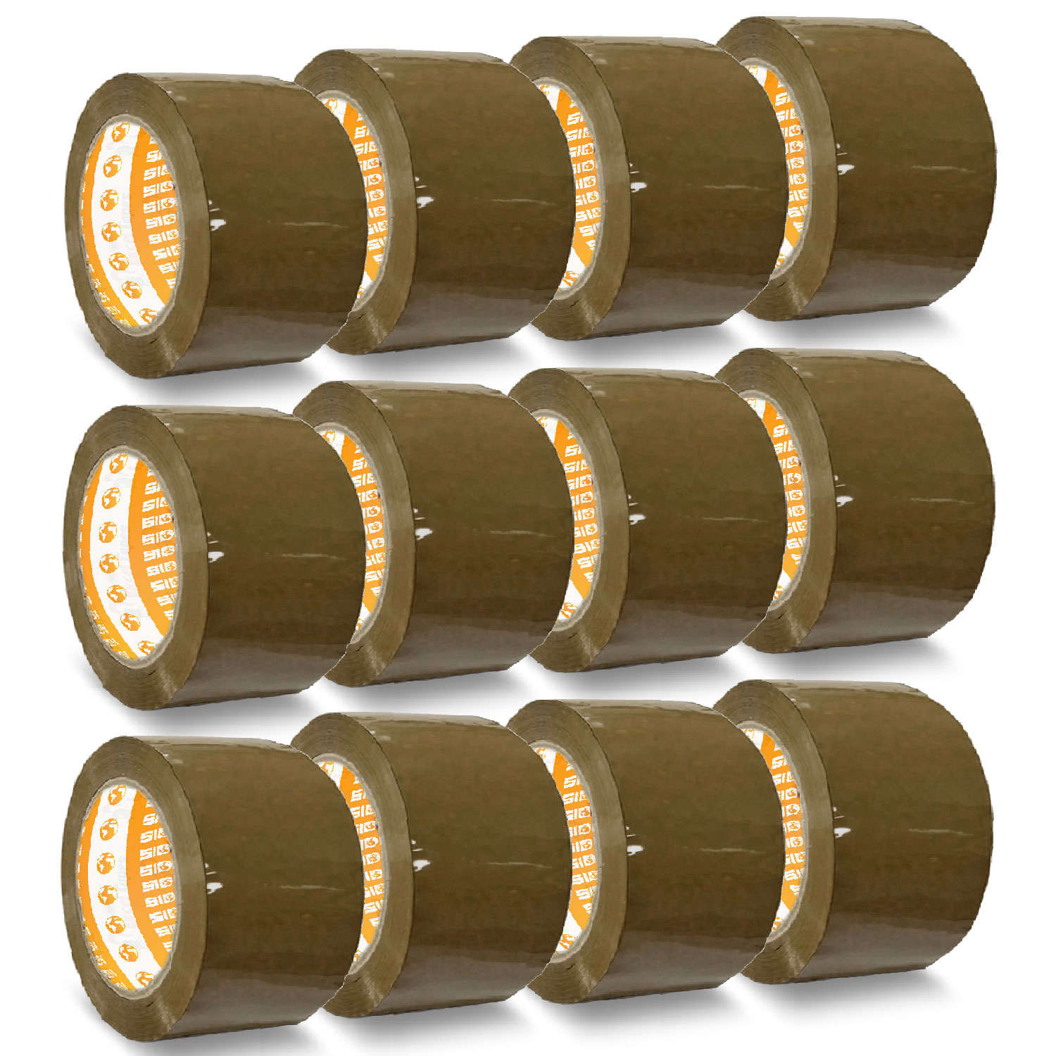Cinta Embalar, Cinta Adhesiva Marrón, Precinto Embalar, Cinta de Embalar Cajas Mudanza y de Envío, Cinta Embalaje Marron Ancha 36 mm x 120 m - SIDI (12 uds)