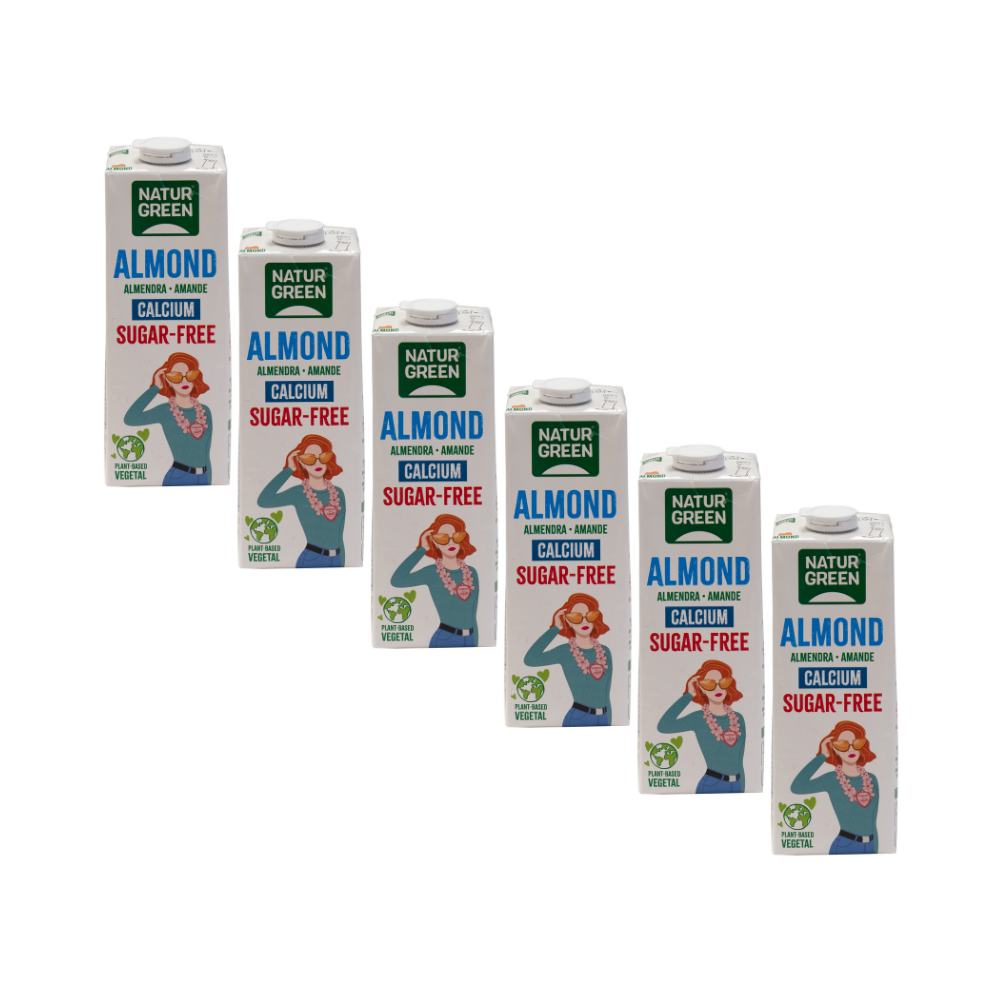 Pack 6x Bebida de Almendra con Calcio Sin Azúcar 1L Naturgreen