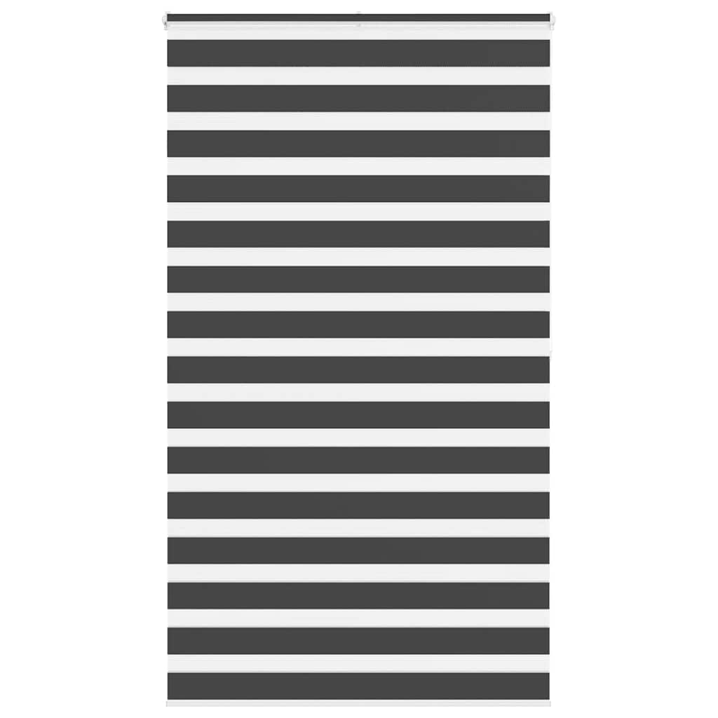 vidaXL Estor cebra negro 130x200 cm tejido ancho 125,9 cm poliéster