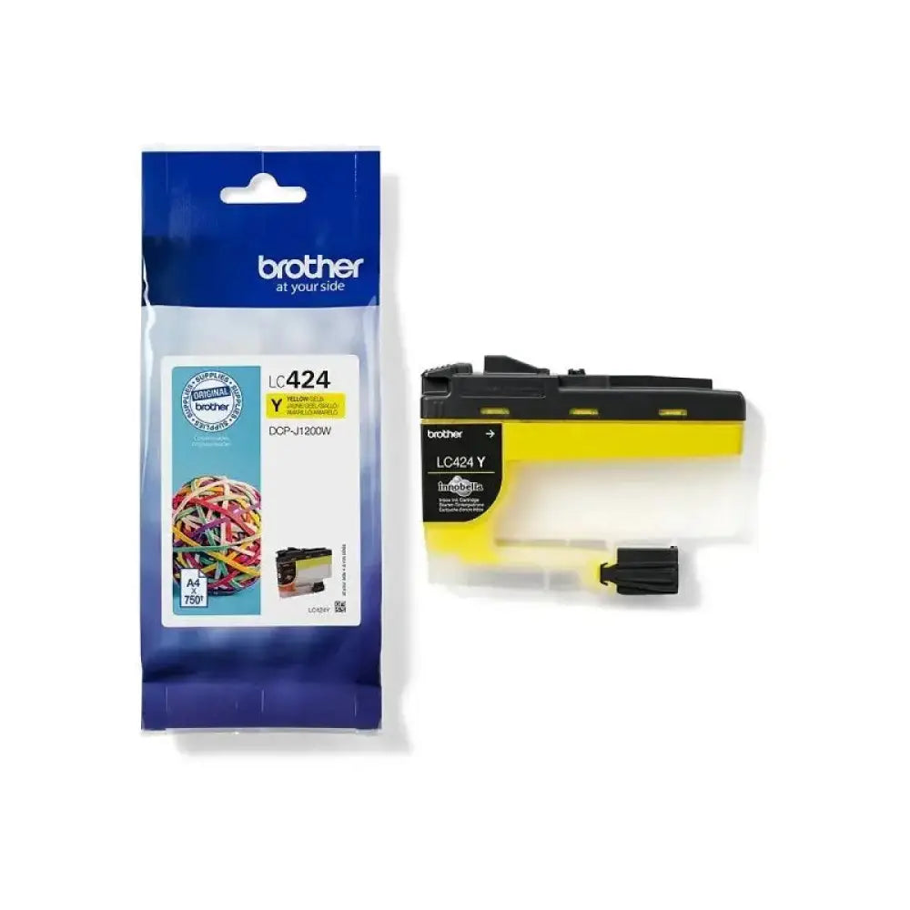 Brother - Cartucho de tinta LC424Y amarillo para impresoras compatibles, duración estándar, calidad superior para uso diario