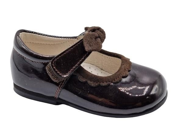 Andanines - Merceditas de charol para niñas, modelo 13130R, elegantes y cómodas para uso diario en color marrón, ideal para ocasiones formales e informales