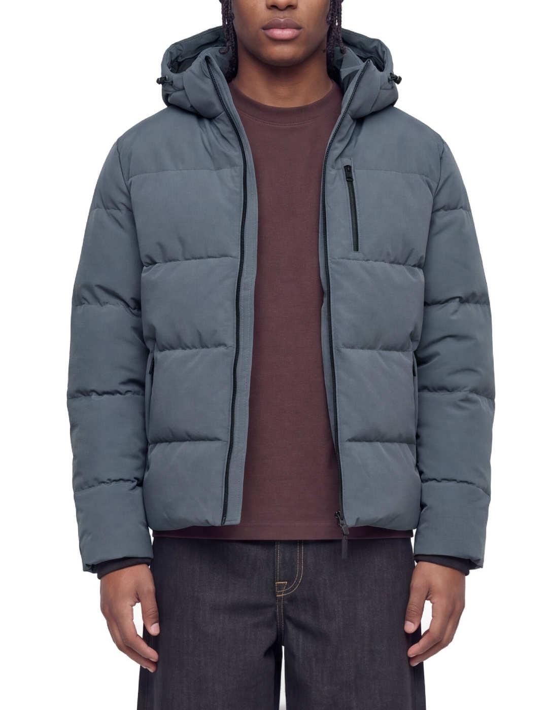 Chaqueta Jack&Jones Becks Puffer gris acolchado para hombre