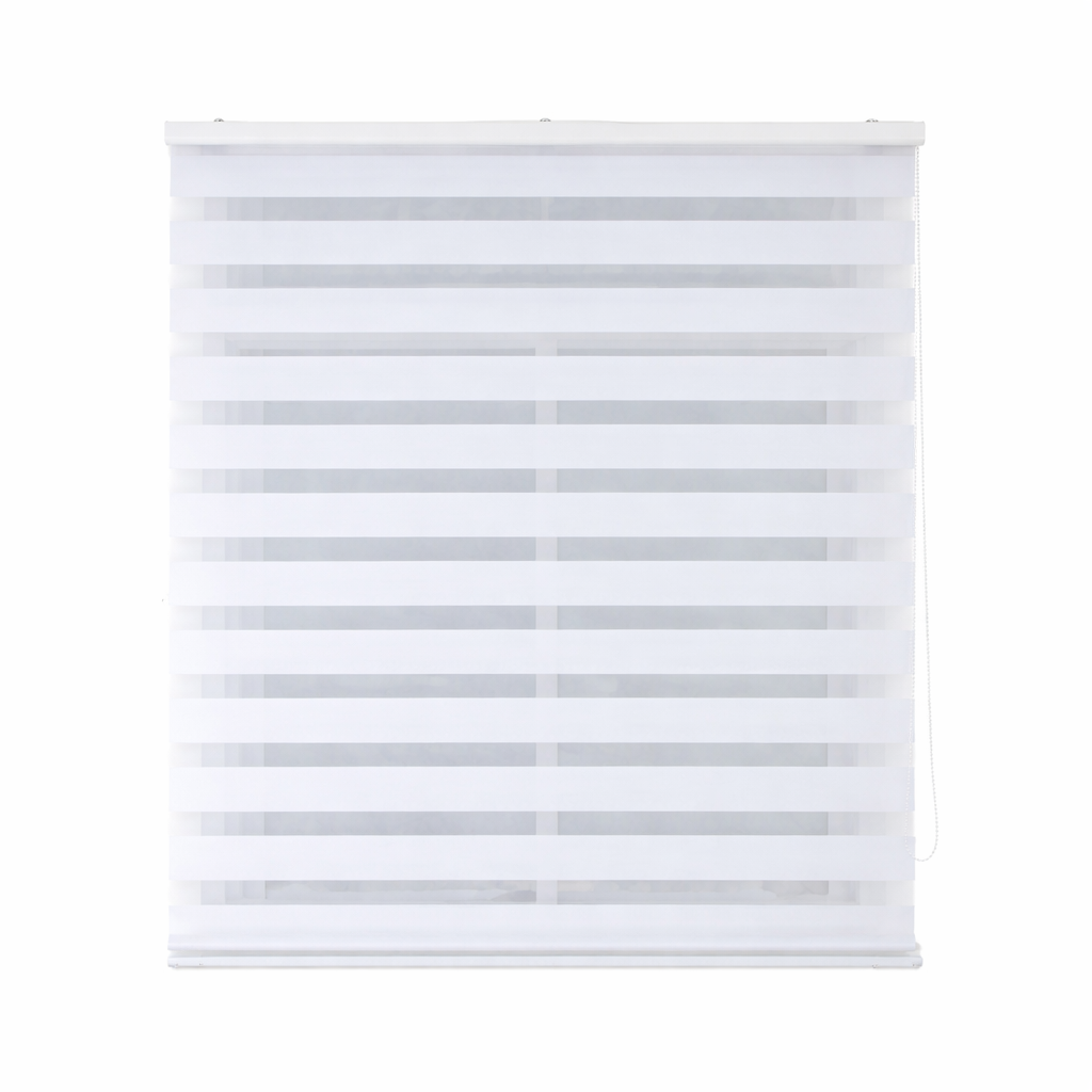 Estor Noche y Día Enrollable, Cortina Enrollable Tejido 100% Poliéster con Caja Superior Decorativa, Regulación de Luz y Privacidad, Fácil Instalación, Disponible en varios medidas y colores.