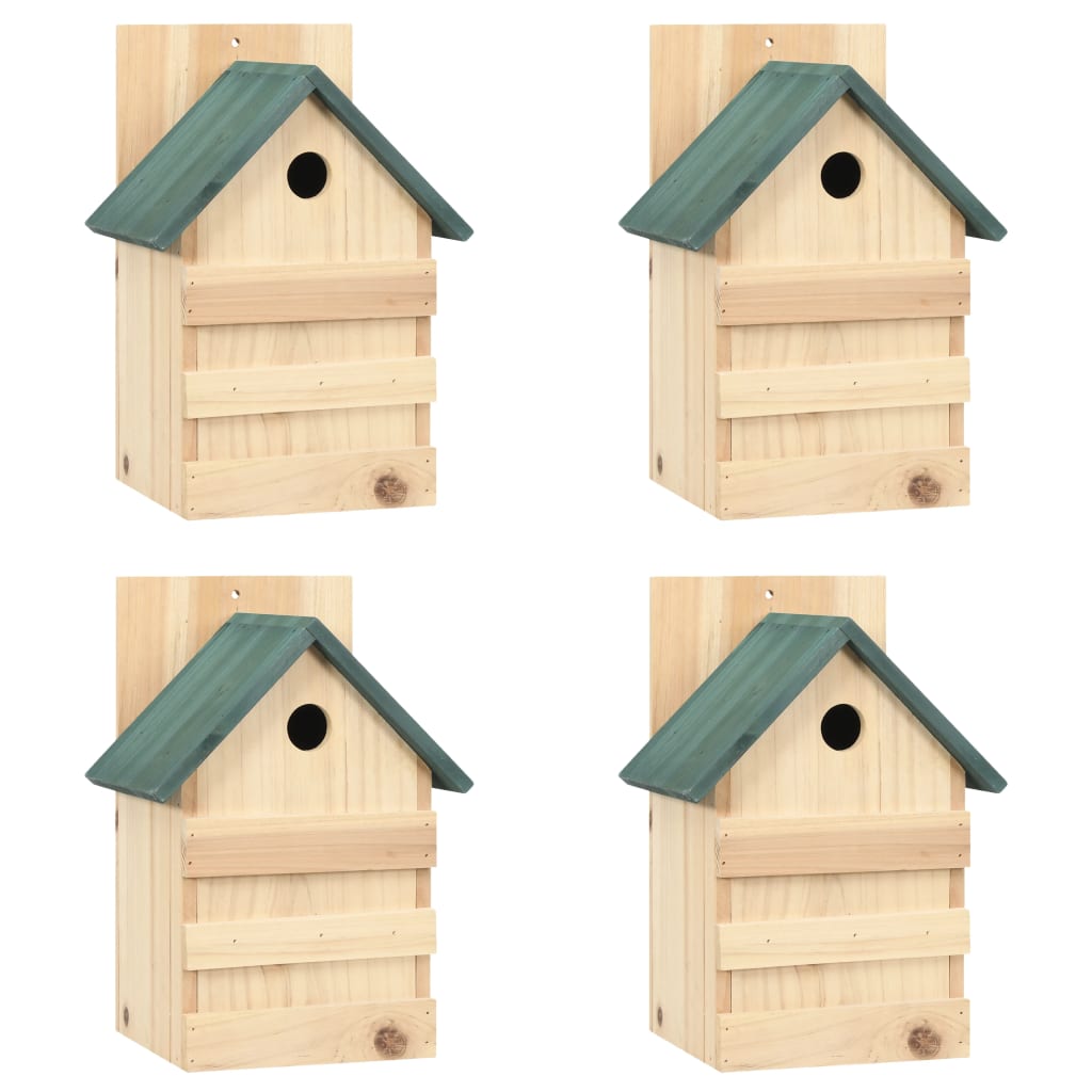 vidaXL Casa para pájaros 4 unidades madera de abeto 23x19x33 cm