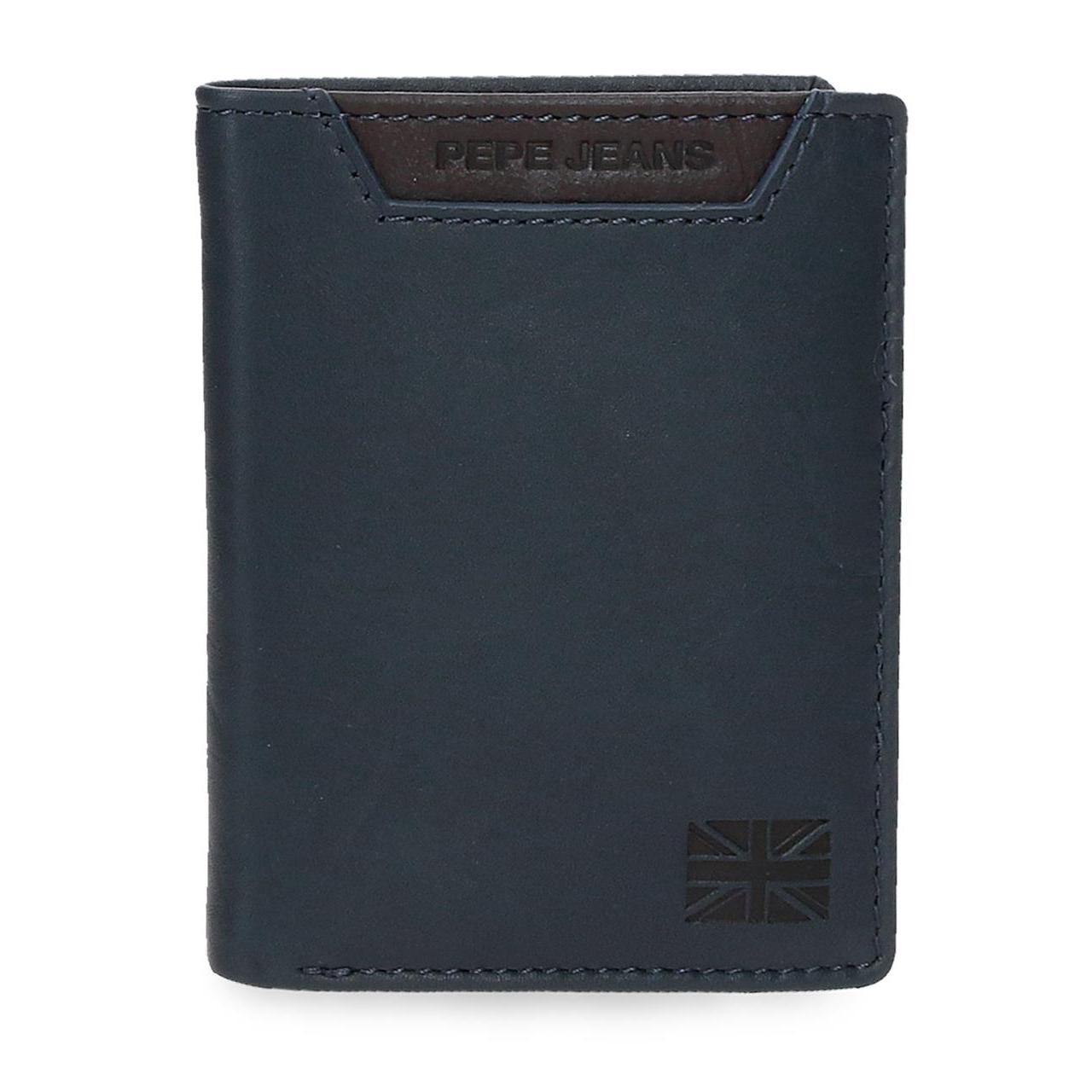 Billetero Pepe Jeans Indiana de Piel con Protección RFID, 8,5 cm x 10,5 cm, Diseño Urbano y Sofisticado para Hombre