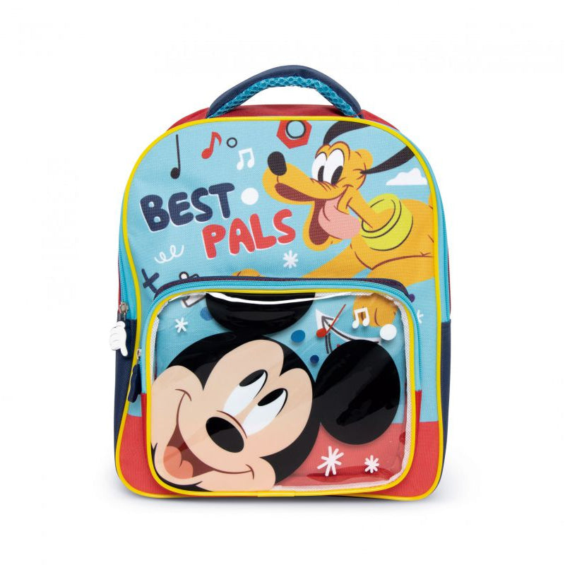 Mochila infantil Mickey Mouse Disney con bolsillo transparente 30x24,5x11cm - Disney