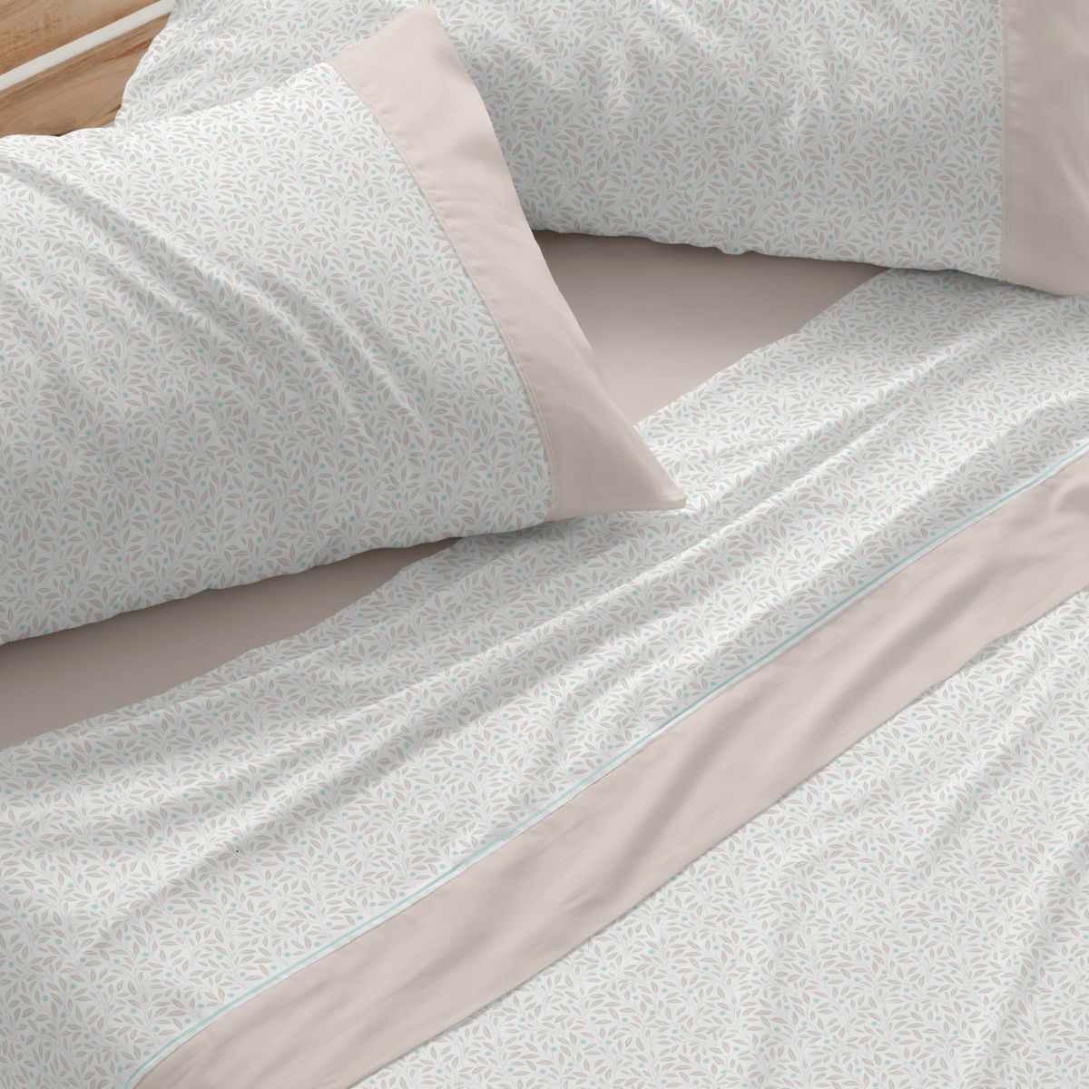 Sábanas de Tela con Flores 50 Algodón, 50 Poliéster Burrito Blanco -  Disponible en Medidas de 90 a 150 cm