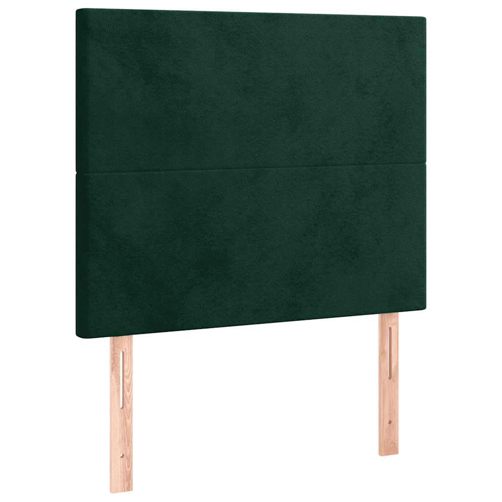 vidaXL Cabecero con luces LED terciopelo verde oscuro 100x5x118/128 cm