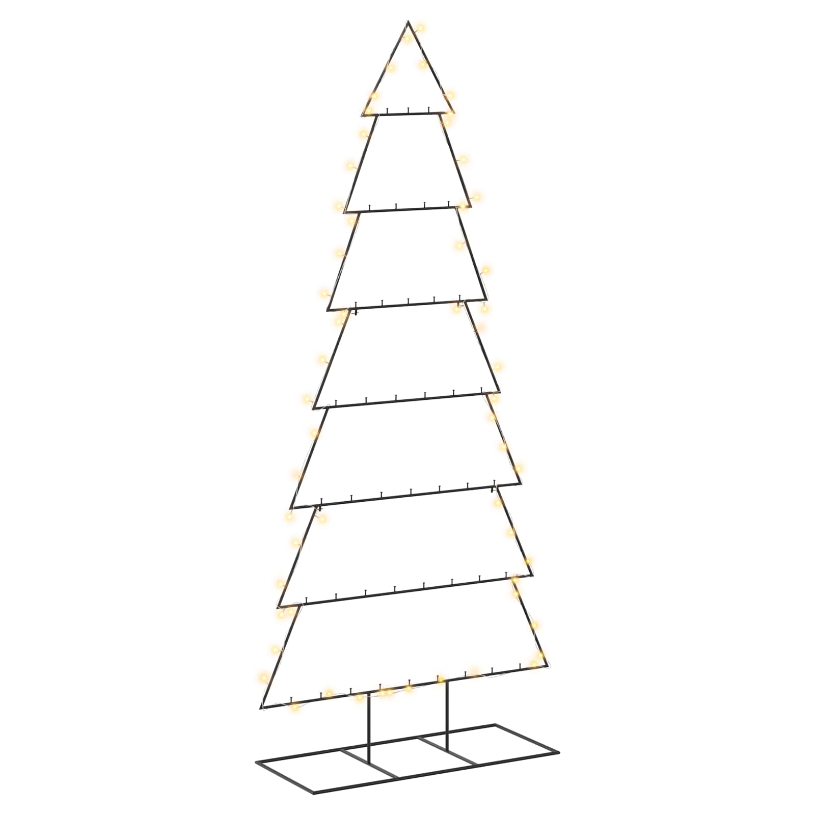 vidaXL Árbol de Navidad de metal con soporte KUOPIO 210 cm Acero Dorado/Blanco/Negro