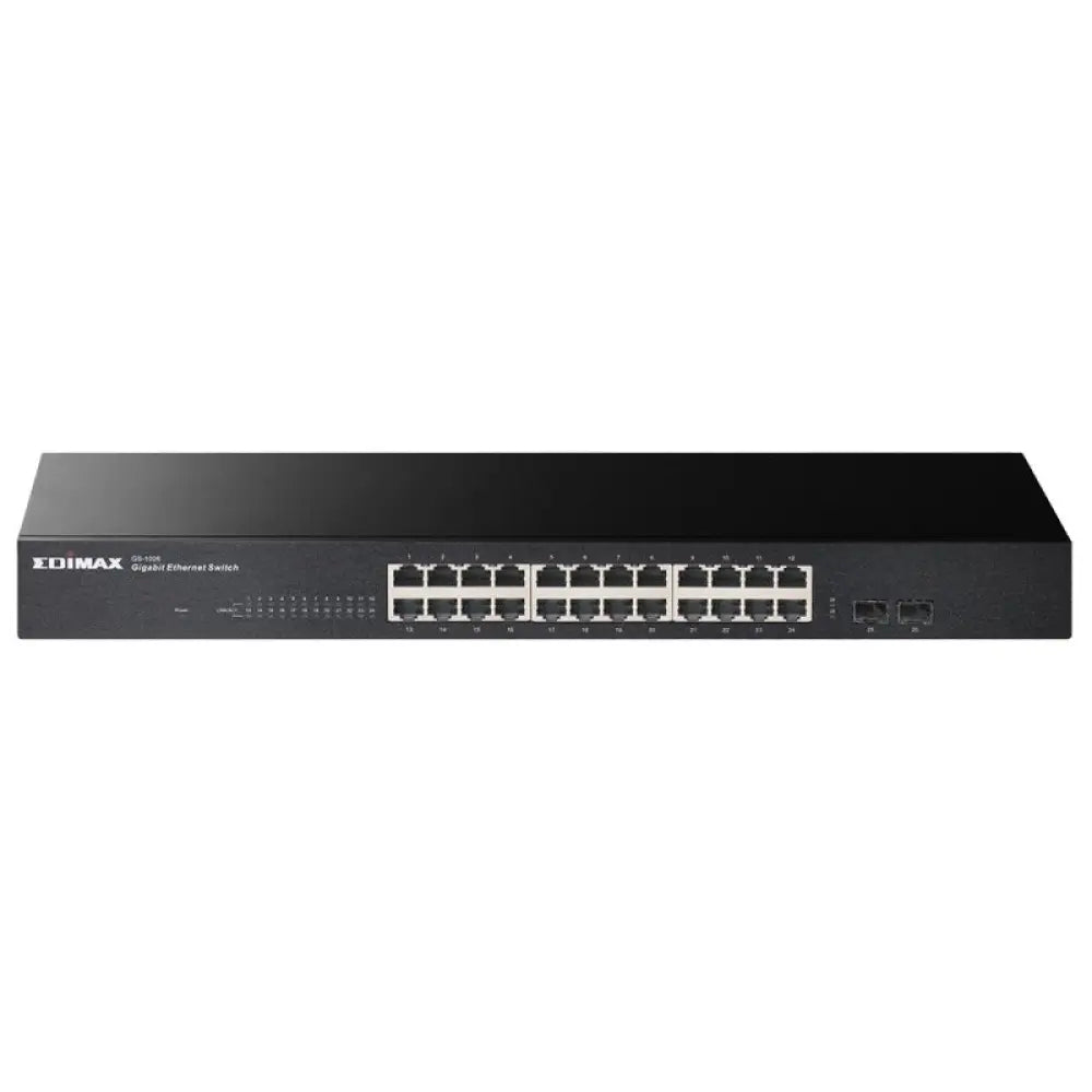 Edimax - Switch Gigabit GS-1026 V3 de 24 puertos con 2 ranuras SFP, QoS 802.1p y eficiencia energética IEEE 802.3az