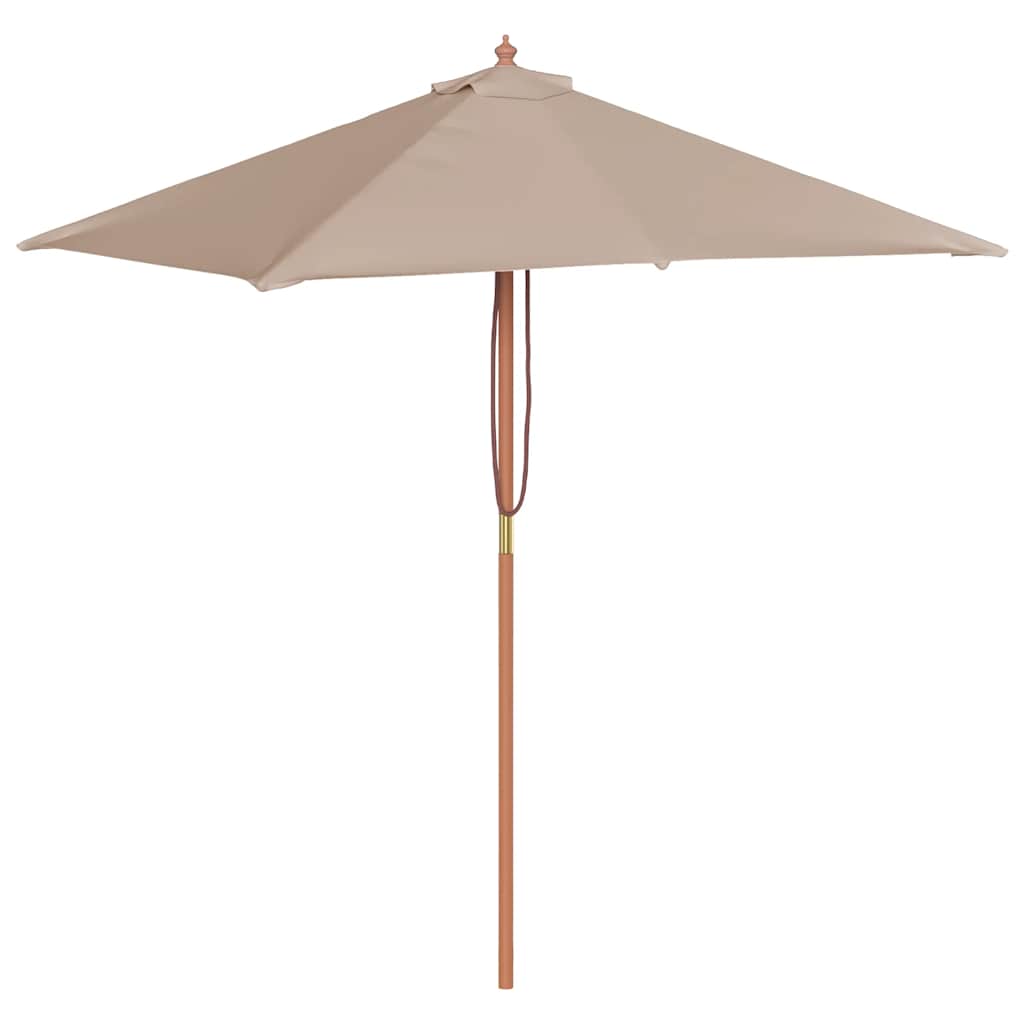 vidaXL Sombrilla de jardín con palo de madera taupe 150x200 cm