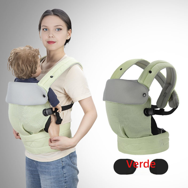 Portabebés de algodón puro, multifuncional, delantero y trasero, con asiento de cadera para bebé y niño
