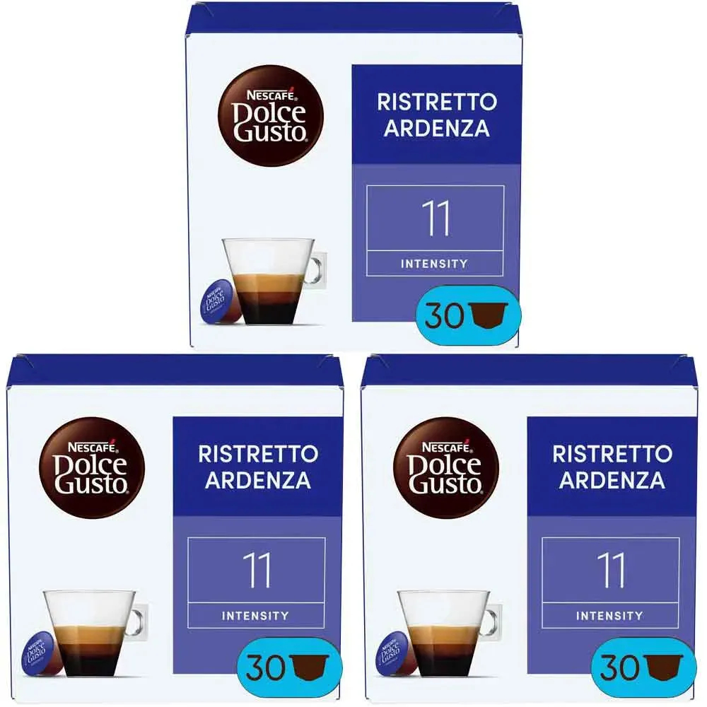 Ristretto Ardenza 90 Cápsulas Magnum - Café Intenso 11 con Notas de Regaliz y Nuez Tostada para Máquinas Dolce Gusto