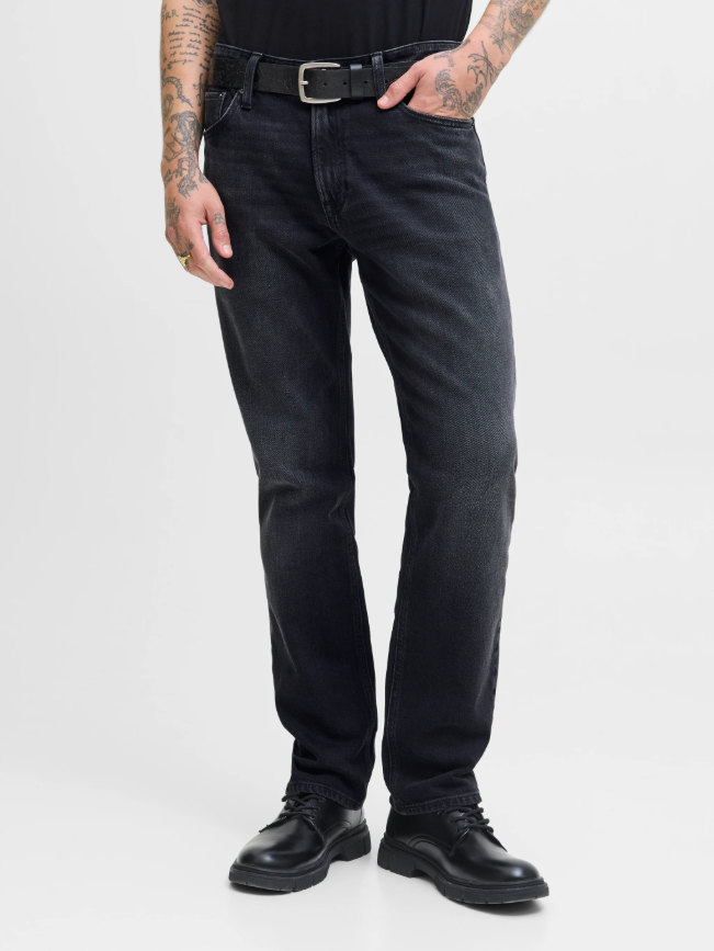 Jack & Jones - Pantalón vaquero Clark de corte regular con lavado a la piedra, elástico y cómodo para hombre