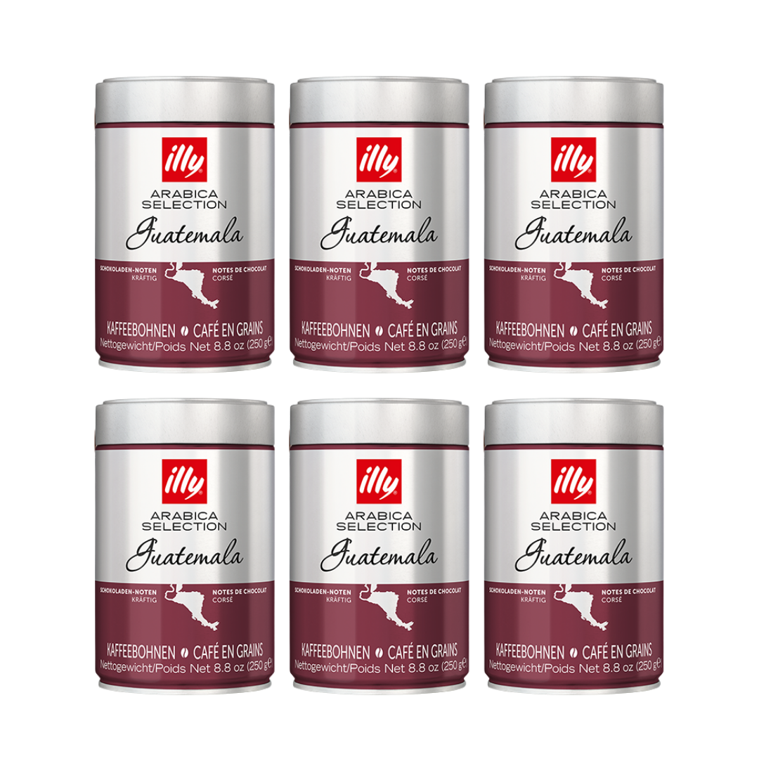 Pack 6 x Illy Café en Granos Guatemala 250 gr 100% arábico