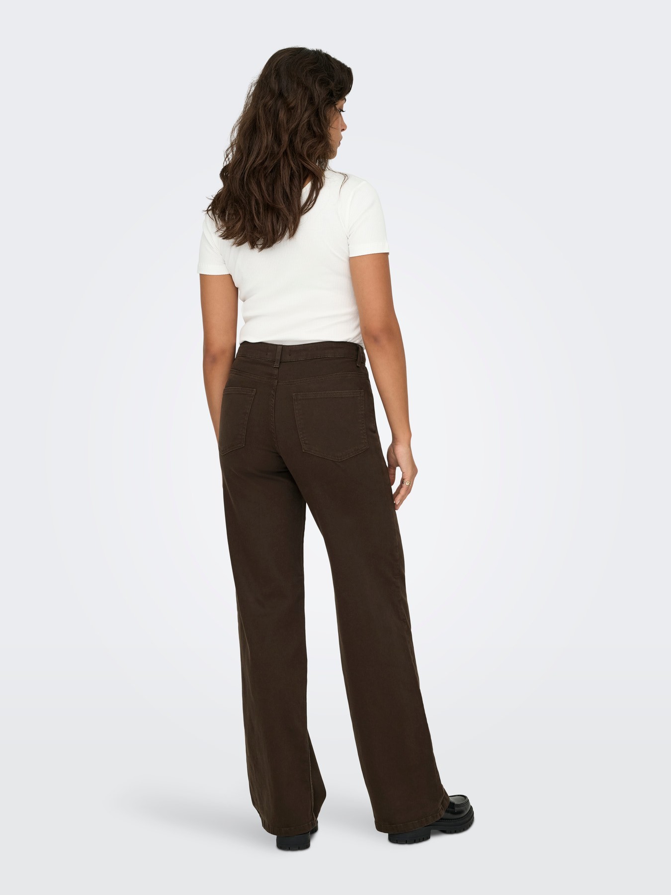 Only - Pantalón vaquero Onlmadison de cintura alta y pierna ancha en denim súper elástico con 92 % algodón regenerado para mujer