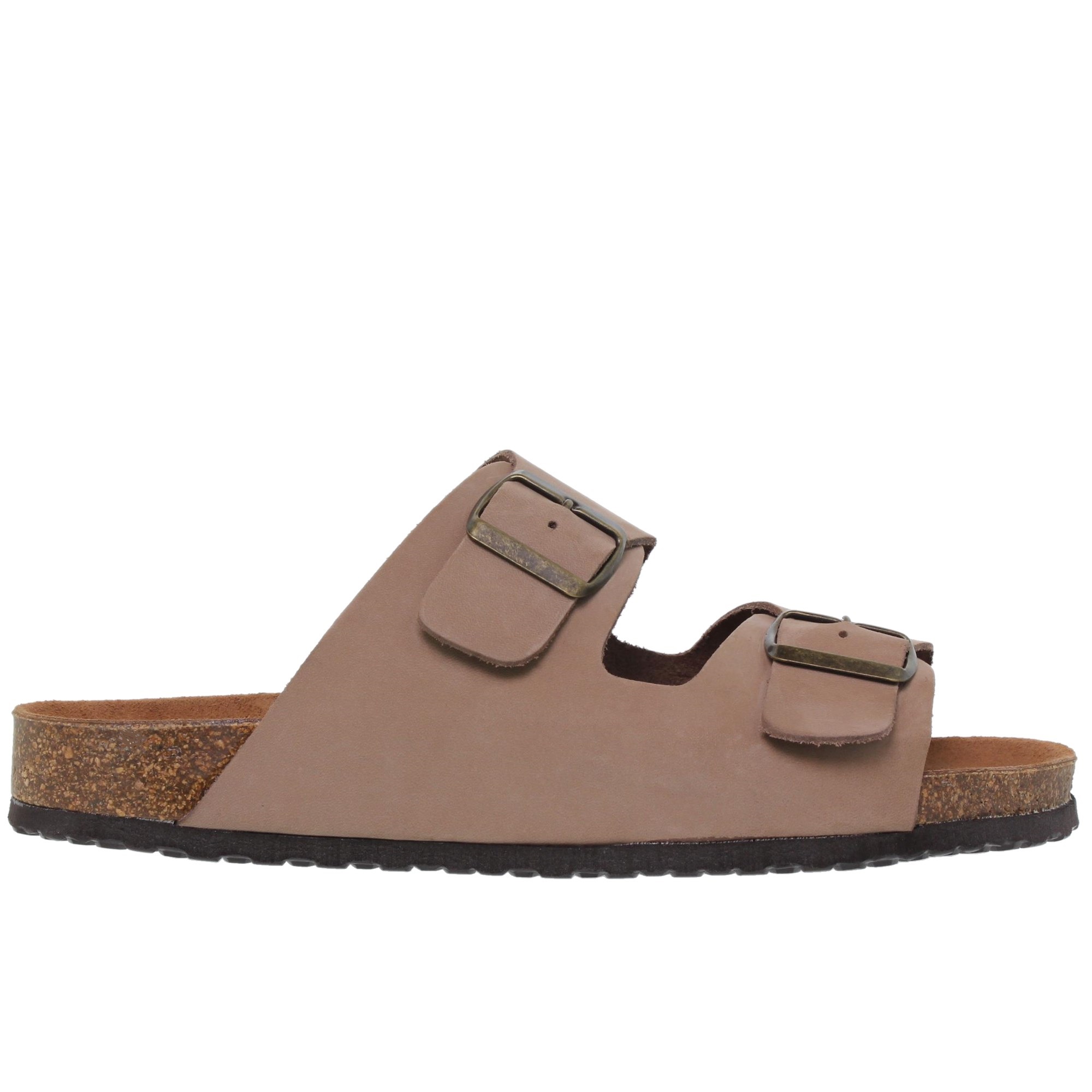Sandalia Bio Hombre Piel 2 Hebillas Taupe - Casual 8020CA