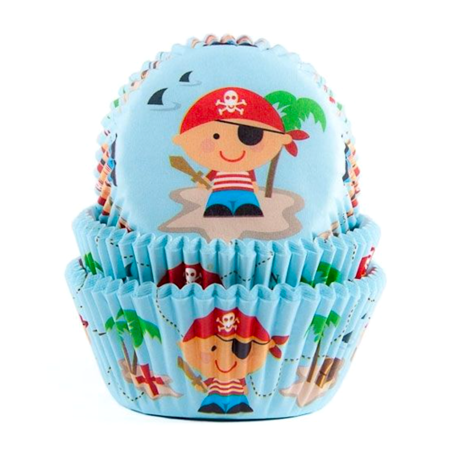 Glotomania Set de Moldes para Hornear Piratas - Papel de Alta Calidad - Apto para Horno - Ø 5 Cm