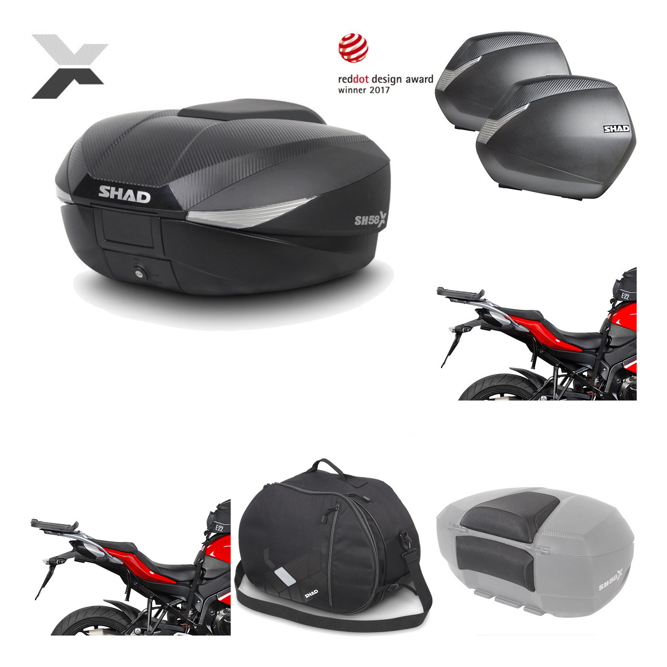 Maletas Laterales + Baul Trasero + Herraje Montaje + Accesorios + Herraje 3P Sh58x Sh36 Sh 36 KIT-193826