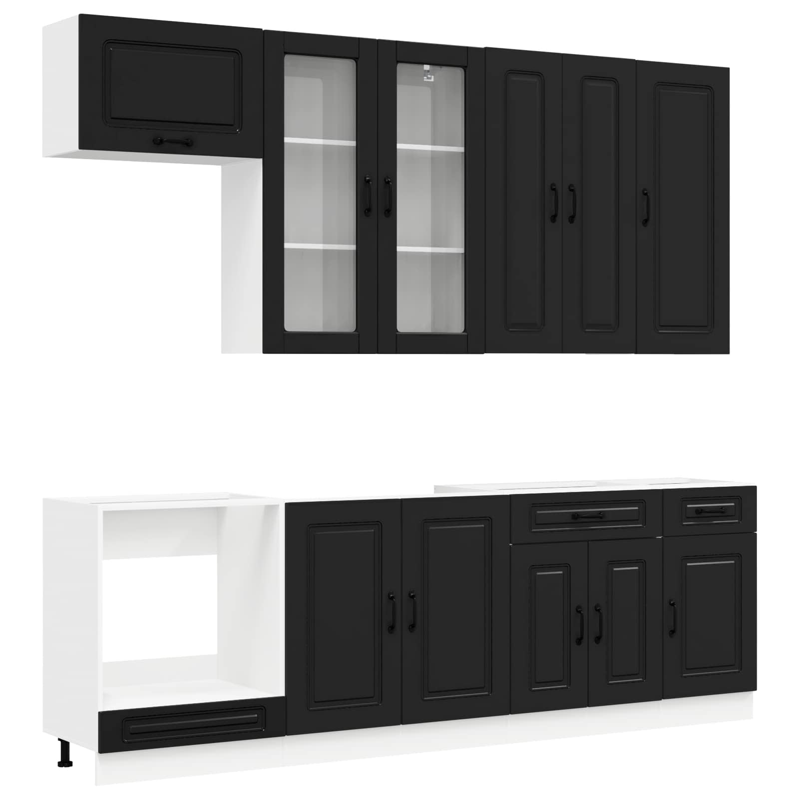 vidaXL Unidad de cocina KALMAR 8 uds.  Madera de ingeniería Multicolor