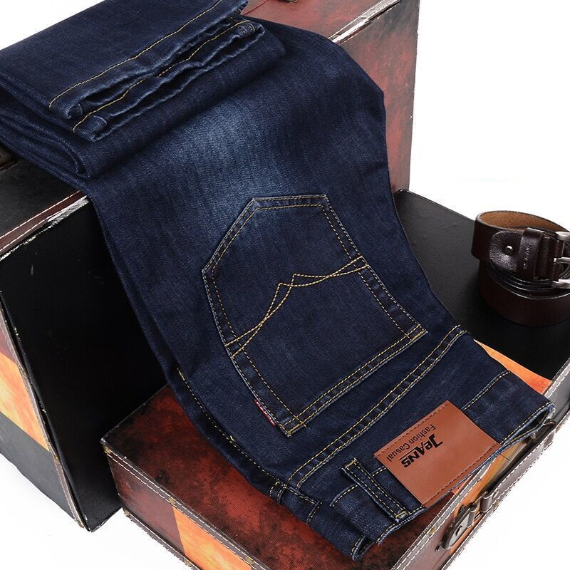 TK Nuevos Pantalones Vaqueros De Negocios Para Hombre Cómodos Y Suaves Moda Casual Ajustados Con Cierre De Cremallera Estilo Recto