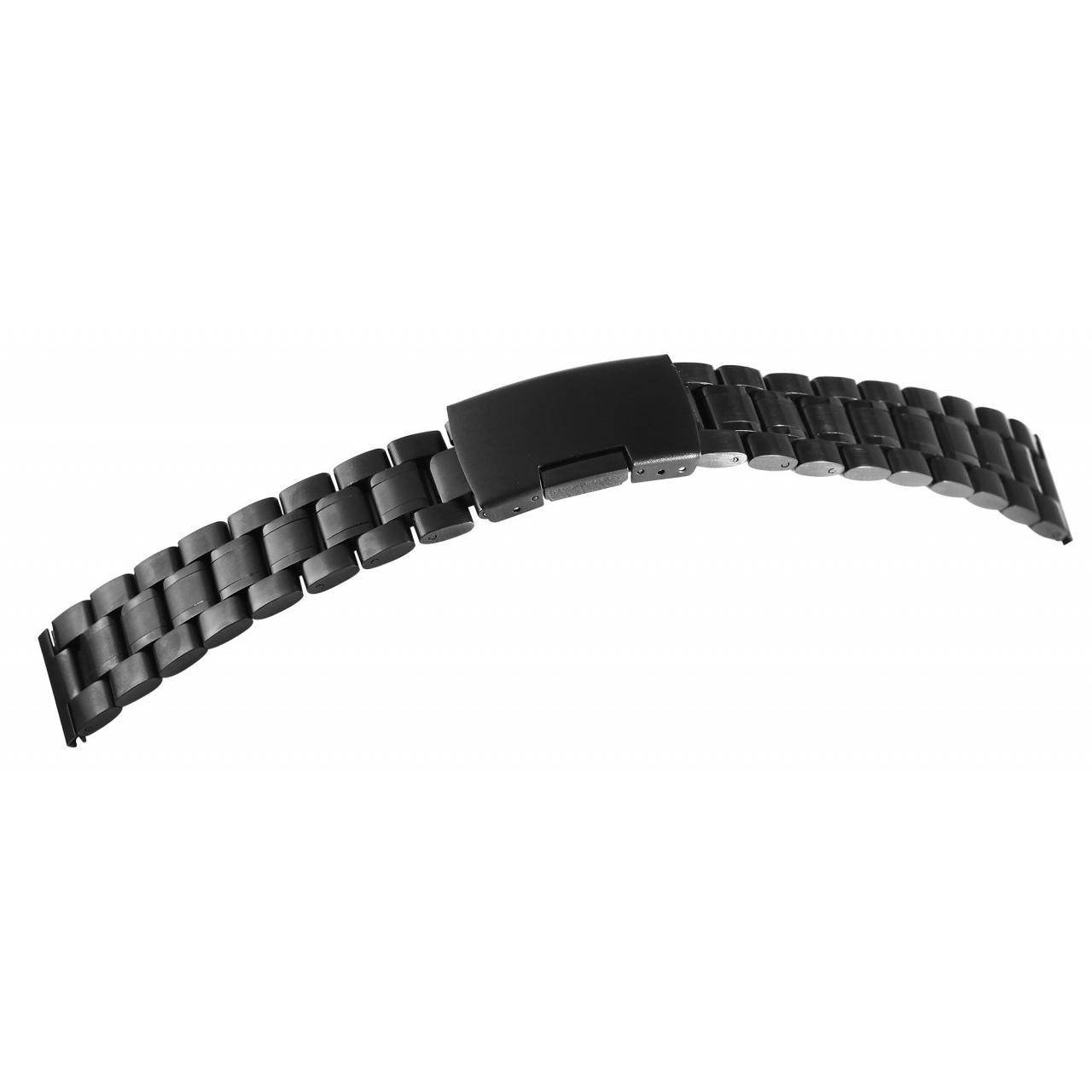 Bracelete para Reloj em Aço Inoxidável Preto 20 mm