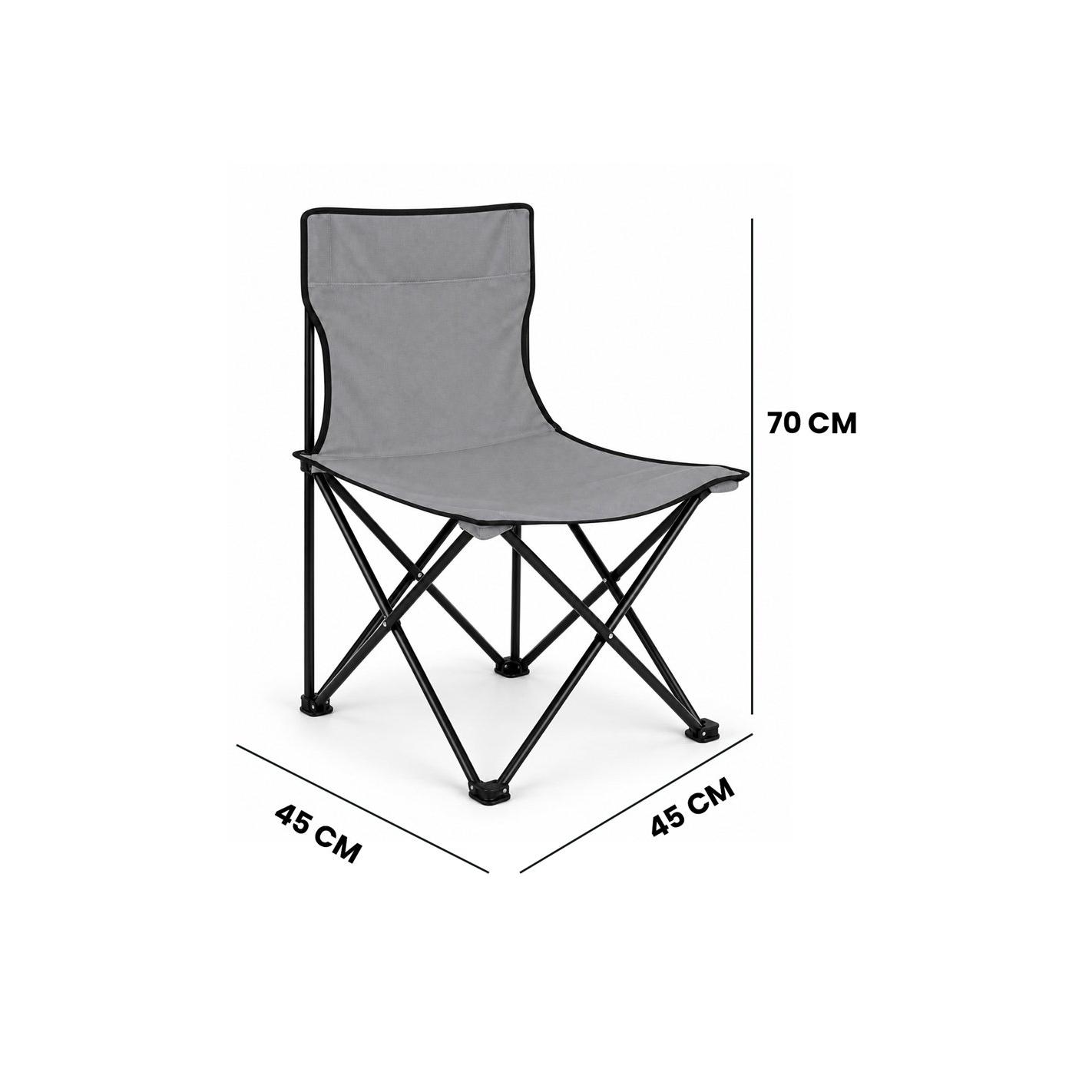 Silla Plegable Camping Ligera Sin Reposabrazo | Estructura de Acero y Poliéster | Exterior y Terraza