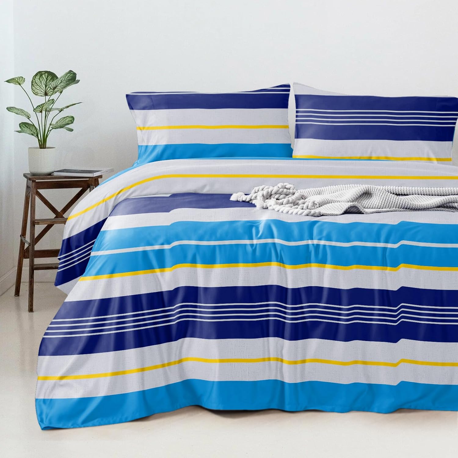 Artree | Juego ropa de cama. Incluye colcha de cama funda nordica, sábana bajera y funda de almohada. Fundas nórdicas de Microfibra de Poliéster Transpirable. Varias medidas: Funda nordica cama de 90, cama de 105, cama de 135, cama de 150 o cama de 180.