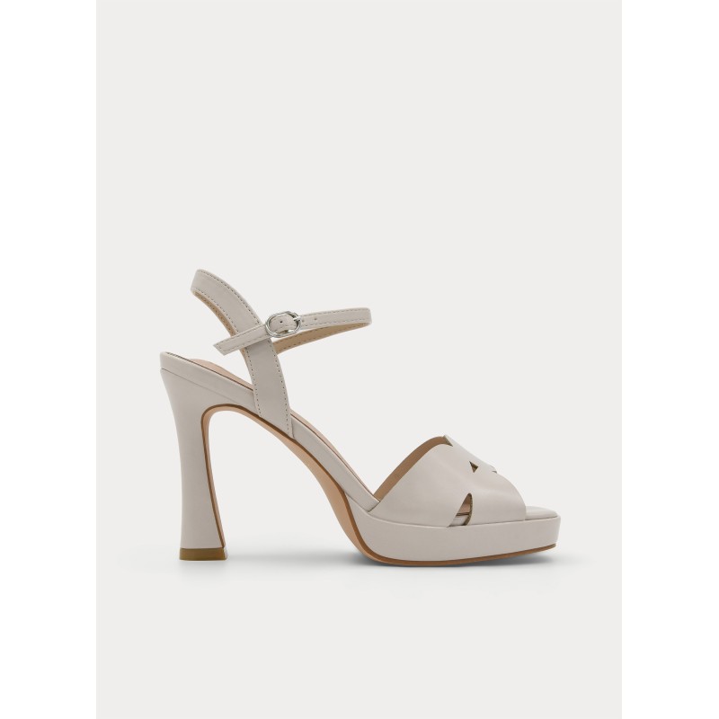 Sandalia  De Tacón Y Tiras Flor Para Mujer Montevita Fenie 105069