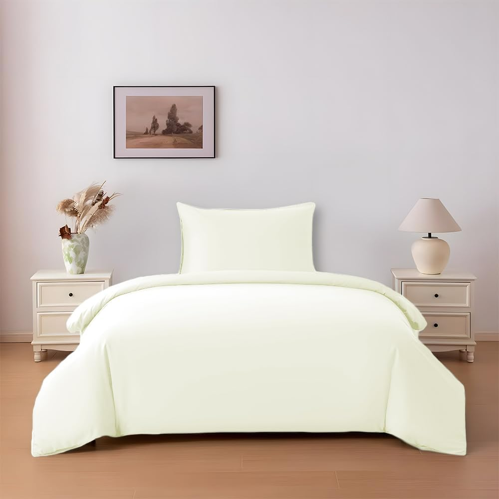 Funda nórdica para Cama 90/105/135/150/180cm, Funda nórdica Liso con Funda de cojín 50x75cm, 100% Poliester, Funda con Cremallera, suave y Transpirable, Varios colores. Cojín no incluido.