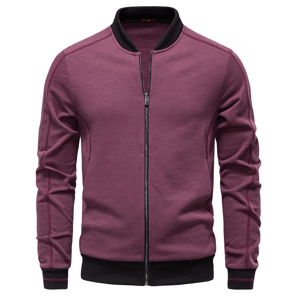 TK Chaqueta de estilo informal elegante para hombre, con cuello tipo béisbol, de corte ajustado, ideal para otoño e invierno.