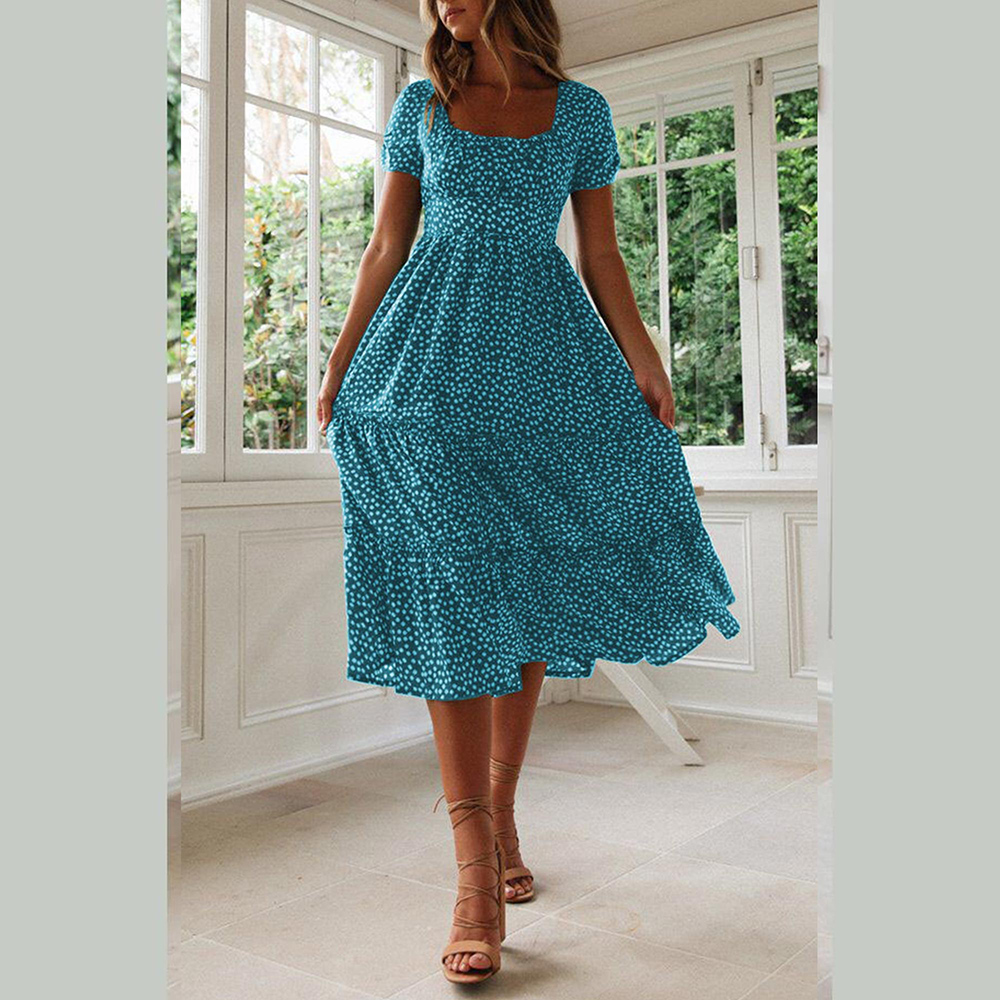 TK Vestido Largo Bohemio Mujer 2024 Flap Floral Y2K Elegante
