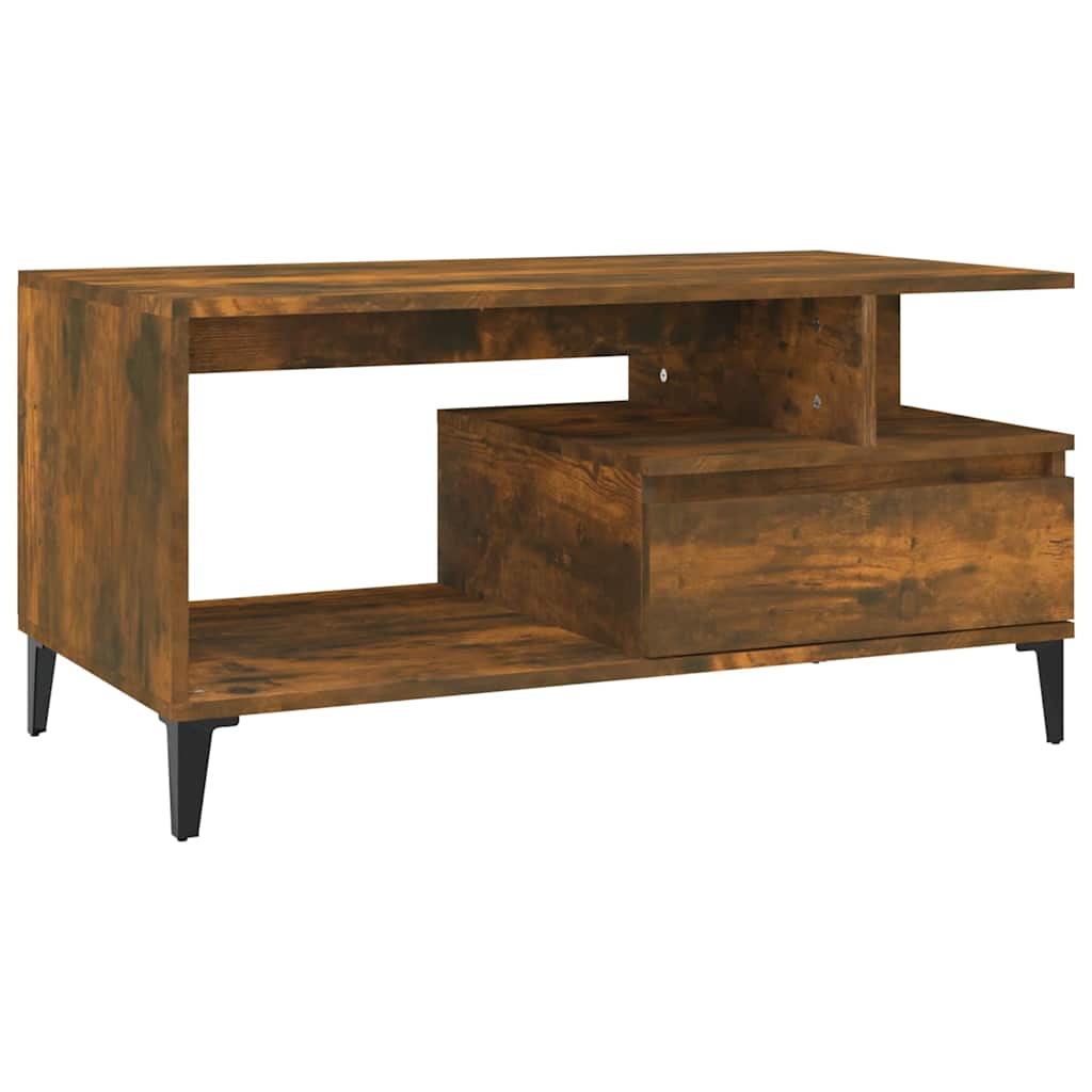 vidaXL Mesa de Café 90 x 49 x 45 cm Madera de ingeniería Multicolor