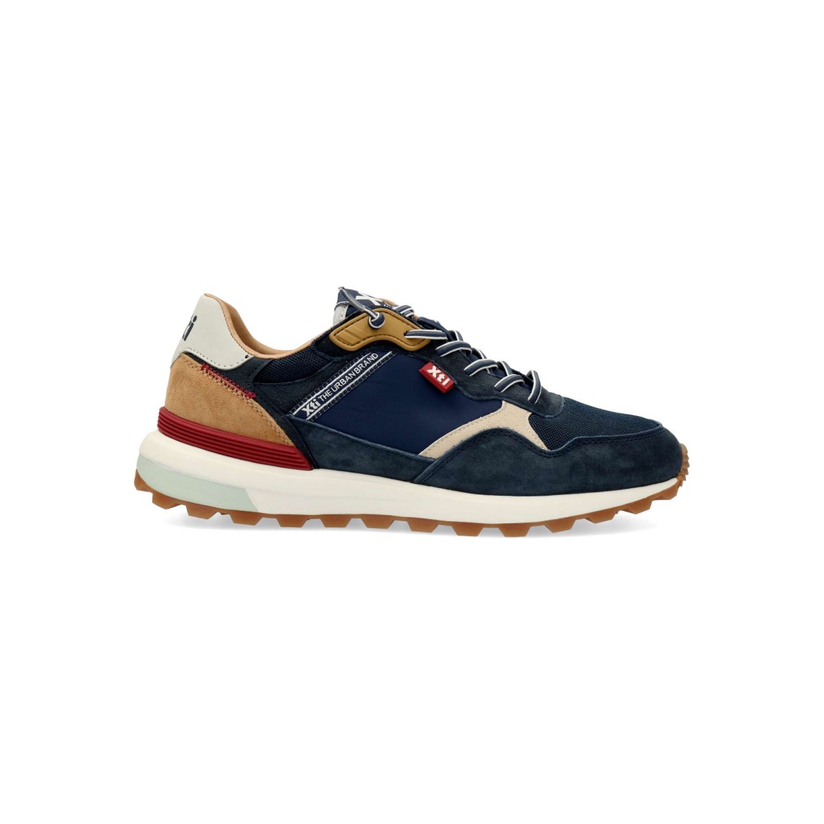 Xti - Zapatillas deportivas casual hombre Sneakers XTI de piel y textil con mediasuela EVA gruesa y suela de goma, plantilla acolchada extraíble