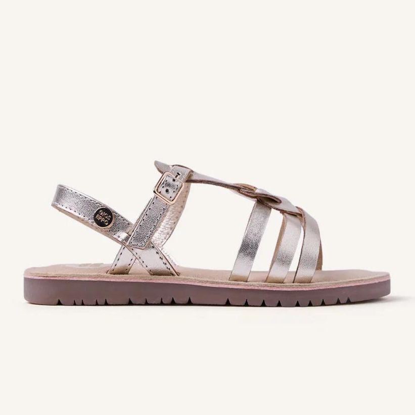 Sandalias de Piel Metalizada Trenzada para Niña - Gioseppo