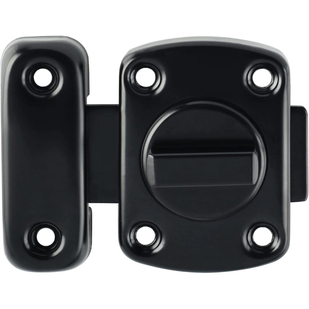 Cerradura de pestillo deslizante de doble cara de acero inoxidable 304 negro mate - Puerta de seguridad de alta resistencia - Herrajes
