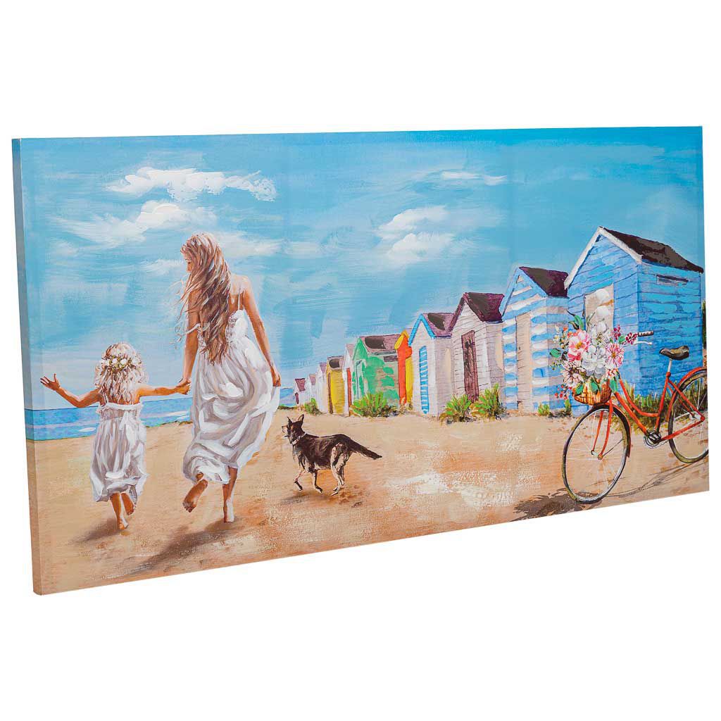 Cuadro Pintado A Mano Con Relieve Azul 120x60x3cm, El mejor complemento para tu hogar