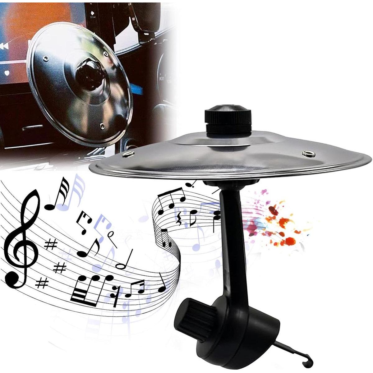 Accesorios para coche - Mini platillo para abertura de ventilación - Dispositivo musical plateado - Fácil de montar - Universal