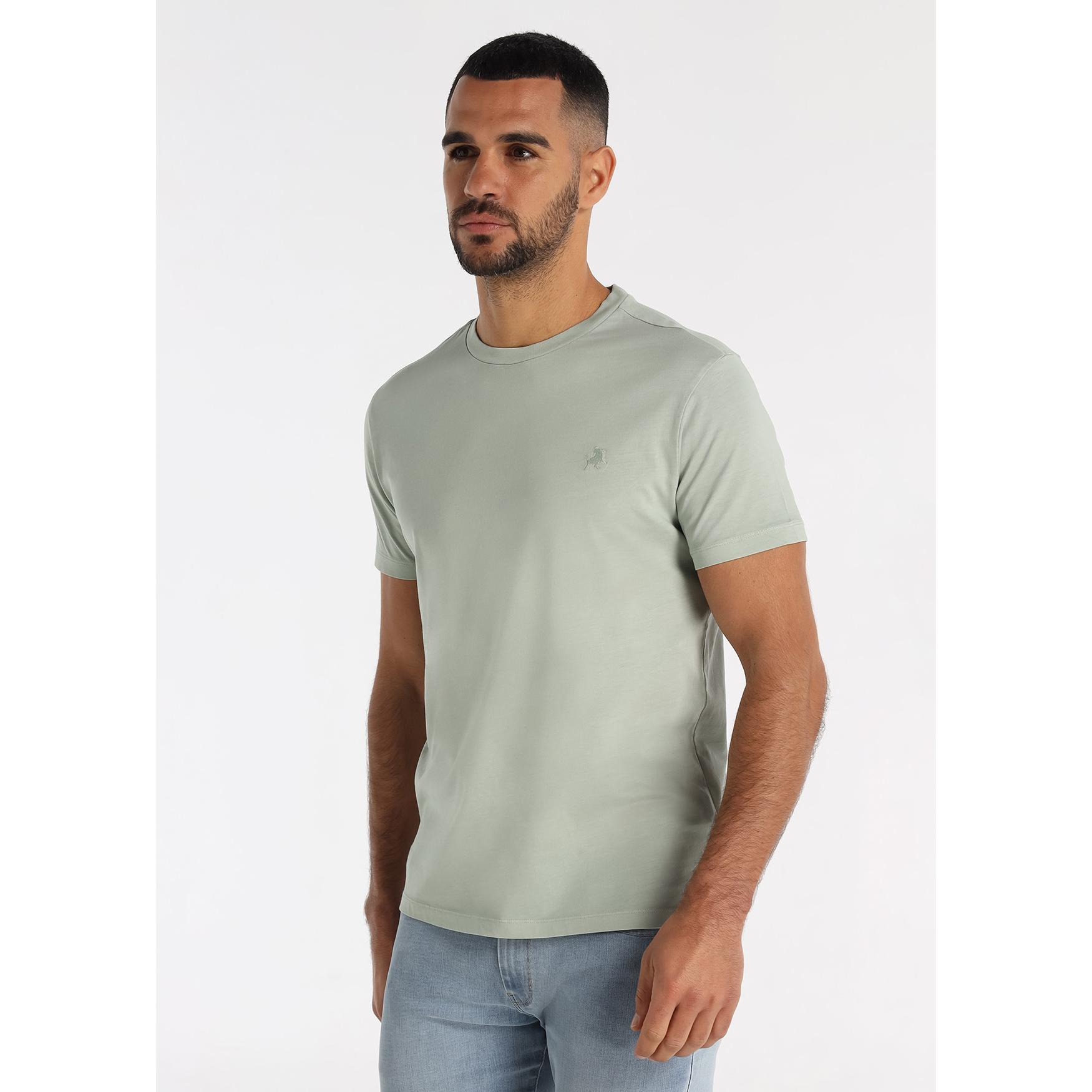LOIS JEANS - Camiseta de Algodón con Bordado Logo Toro Verde