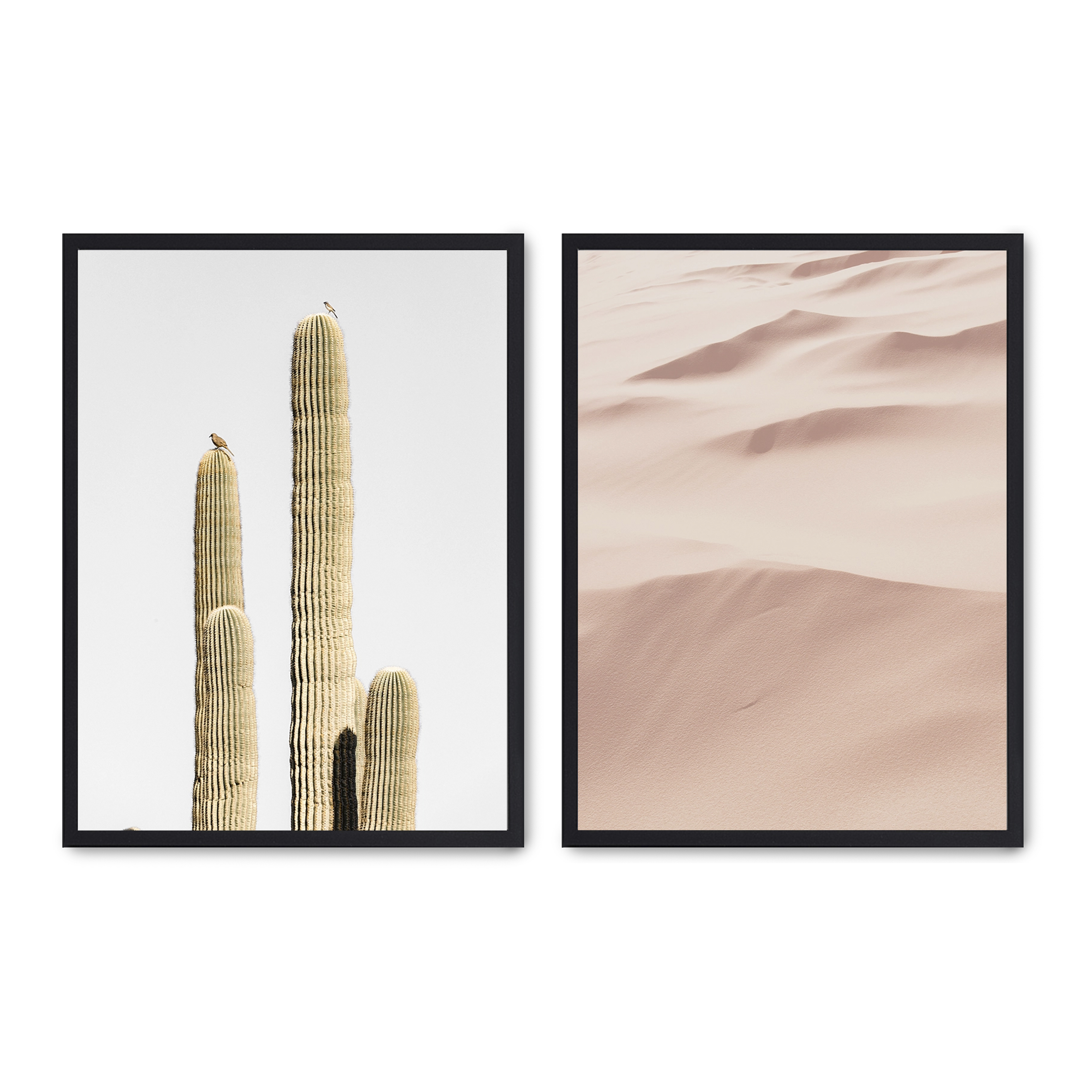 Set compuesto por dos cuadros con marco negro 30x40cm, Póster impreso en papel de calidad premium de 180gr, montado en marco de madera MDF con acabado en color negro, SETS
