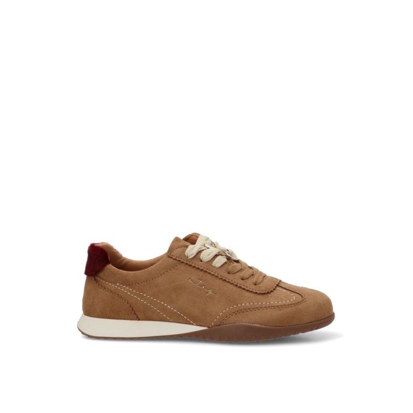Zapatillas Casual Mustang - Mujer - Suela Plana - Modelo 60041 - Color Cuero